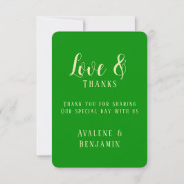 Tarjeta De Agradecimiento Elegante boda de apio y verde bosque
