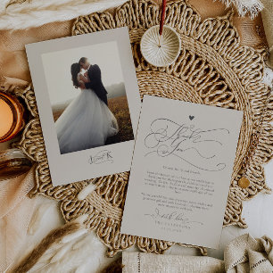 Tarjeta De Agradecimiento Elegante Boda de arena para escritura de escritura