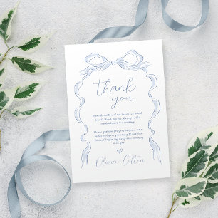 Tarjeta De Agradecimiento Elegante Boda de barniz azul turbio