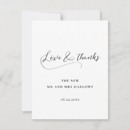 Tarjeta De Agradecimiento Elegante boda de caligrafía romántica