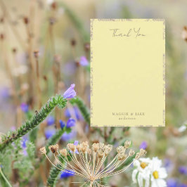 Tarjeta De Agradecimiento Elegante Boda de Chinoiserie amarilla Gracias