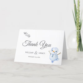 Tarjeta De Agradecimiento Elegante boda de copos de nieve de invierno Wonder