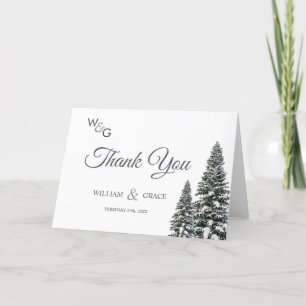 Tarjeta De Agradecimiento Elegante boda de copos de nieve de invierno Wonder