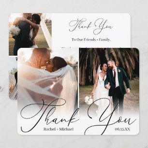 Tarjeta De Agradecimiento Elegante Boda de escritura moderna 4