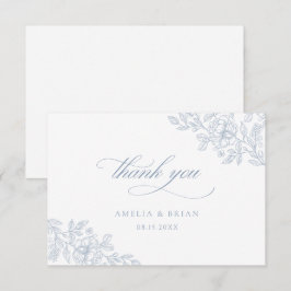 Tarjeta De Agradecimiento Elegante Boda de estilo vintage floral con guion a