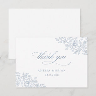 Tarjeta De Agradecimiento Elegante Boda de estilo vintage floral con guion a