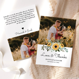 Tarjeta De Agradecimiento Elegante Boda de Eucalipto de Giro