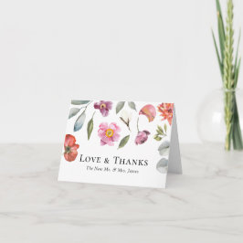 Tarjeta De Agradecimiento Elegante Boda de Eucalipto floral