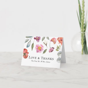 Tarjeta De Agradecimiento Elegante Boda de Eucalipto floral