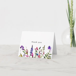 Tarjeta De Agradecimiento Elegante boda de flores silvestres doblado