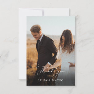 Tarjeta De Agradecimiento Elegante Boda de Flower Borgoña Gracias