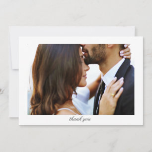 Tarjeta De Agradecimiento Elegante Boda de foto de mensaje Personalizado Min