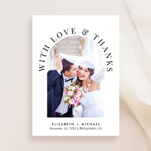 Tarjeta De Agradecimiento Elegante Boda de fotografía arca