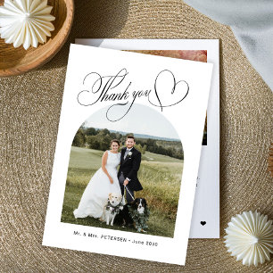 Tarjeta De Agradecimiento Elegante boda de fotografía de arco