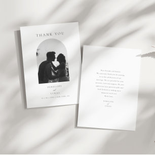 Tarjeta De Agradecimiento Elegante Boda de fotografía de arco mínimo