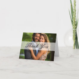 Tarjeta De Agradecimiento Elegante Boda de fotografía de Sheer Overlay