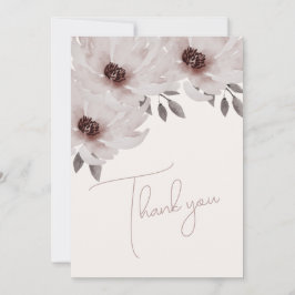 Tarjeta De Agradecimiento Elegante Boda de fotografía floral de color rosa d