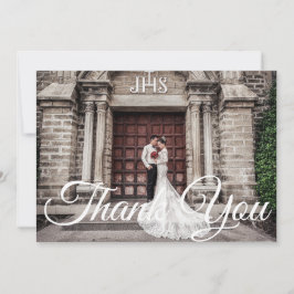Tarjeta De Agradecimiento Elegante Boda de fotografía romántico