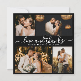 Tarjeta De Agradecimiento Elegante Boda de fotografías en blanco y negro