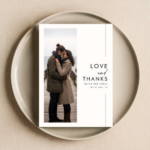 Tarjeta De Agradecimiento Elegante Boda de fotografías rusticas de escritura