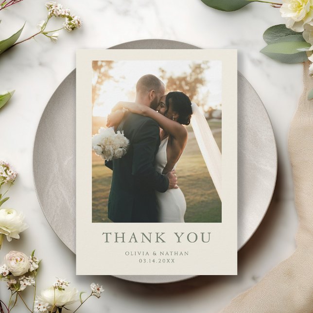 Tarjeta De Agradecimiento Elegante Boda de Fotos Boho (Subido por el creador)