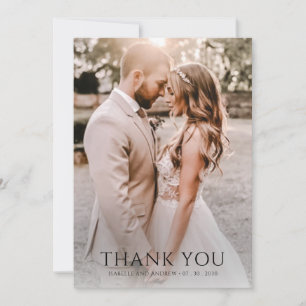 Tarjeta De Agradecimiento Elegante Boda de Fotos Rústica
