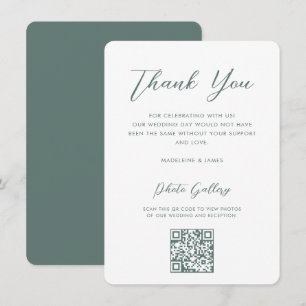 Tarjeta De Agradecimiento Elegante Boda de galería QR Script Sage Online