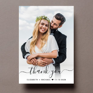 Tarjeta De Agradecimiento Elegante Boda de imágenes de guión 2