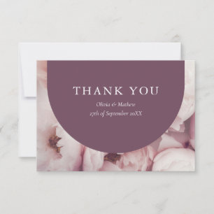 Tarjeta De Agradecimiento Elegante Boda de mensajes de los Rosas Regal Purpl