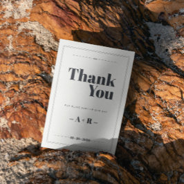 Tarjeta De Agradecimiento Elegante Boda de Moda Minimalista