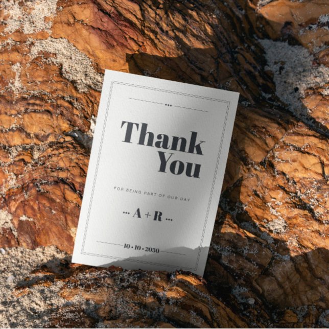 Tarjeta De Agradecimiento Elegante Boda de Moda Minimalista (Subido por el creador)