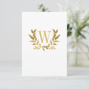 Tarjeta De Agradecimiento Elegante Boda de Moda moderna de Hoja de Oro Blanc