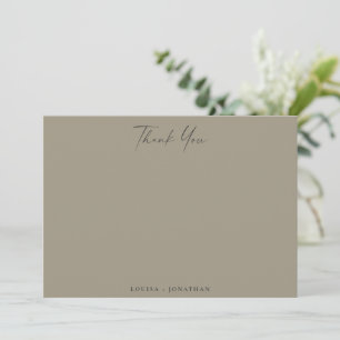 Tarjeta De Agradecimiento Elegante Boda de Nombres Personalizados con Letra