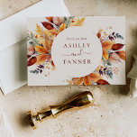 Tarjeta De Agradecimiento Elegante Boda de otoño de hojas de otoño<br><div class="desc">Elegante Fall Leaves Autumn Boda Gracias Card presenta un hermoso ramo de hojas de otoño en roya,  amarillo,  oro,  mostaza,  marrón y morado.</div>