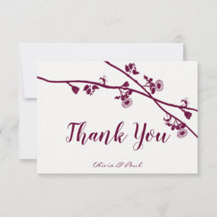Tarjeta De Agradecimiento Elegante Boda de ramas de flores silvestres de cir