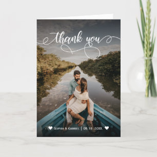 Tarjeta De Agradecimiento Elegante Boda de sobreimpresión de guión