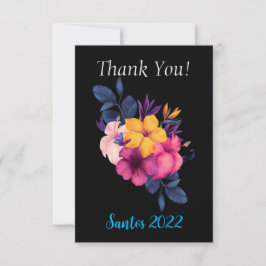 Tarjeta De Agradecimiento Elegante Boda de temas tropicales Gracias Cartas