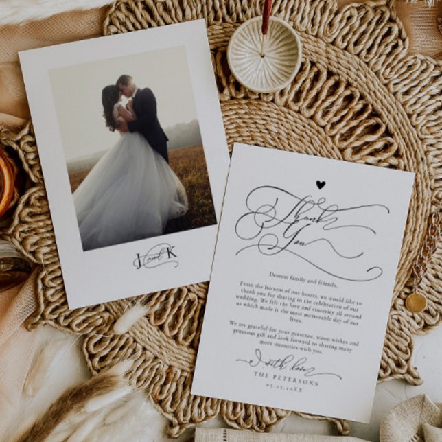 Tarjeta De Agradecimiento Elegante Boda de tipografía de guión (Subido por el creador)