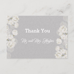 Tarjeta De Agradecimiento Elegante Boda de Tulipanes blancos