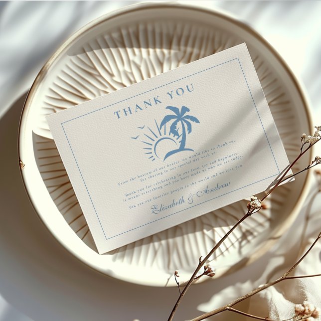 Tarjeta De Agradecimiento Elegante Boda dibujado a mano de árbol de palmeras (Subido por el creador)