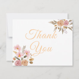 Tarjeta De Agradecimiento Elegante Boda floral