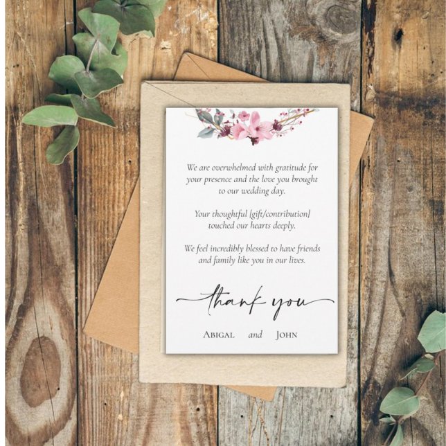 Tarjeta De Agradecimiento Elegante boda floral (Subido por el creador)