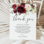 Tarjeta De Agradecimiento Elegante Boda floral blanco de marfil de Borgoña<br><div class="desc">Esta elegante tarjeta de agradecimiento para bodas incluye una hermosa acuarela de color burdeos y marfil floral. Diseñado para coincidir con nuestra colección de bodas de Borgoña Rústica. Personalízalo con tus detalles de forma fácil y rápida, simplemente pulsa el botón personalizar it para reorganizar y formatear el estilo y la...</div>