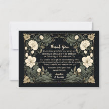 Elegante Boda floral de Art Nouveau oscuro gracias