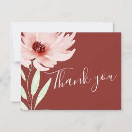 Tarjeta De Agradecimiento Elegante Boda floral de color rosa rosado