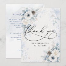 Elegante Boda Floral de Invierno en Azul Polvorien