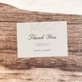 Tarjeta De Agradecimiento Elegante Boda floral Minimalista