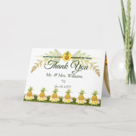 Tarjeta De Agradecimiento Elegante Boda Floral Tropical Verano Gracias