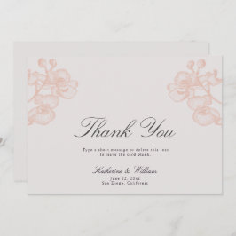 Tarjeta De Agradecimiento Elegante Boda formal moderno clásico de tinta orqu