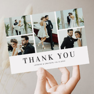 Tarjeta De Agradecimiento Elegante Boda fotográfico 5
